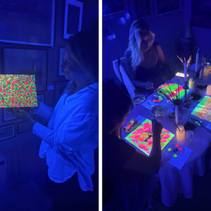 Neon Brush Sip & Paint för två